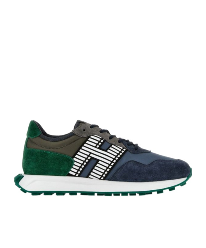 Hogan H601 Panelled Suede Sneakers In Green