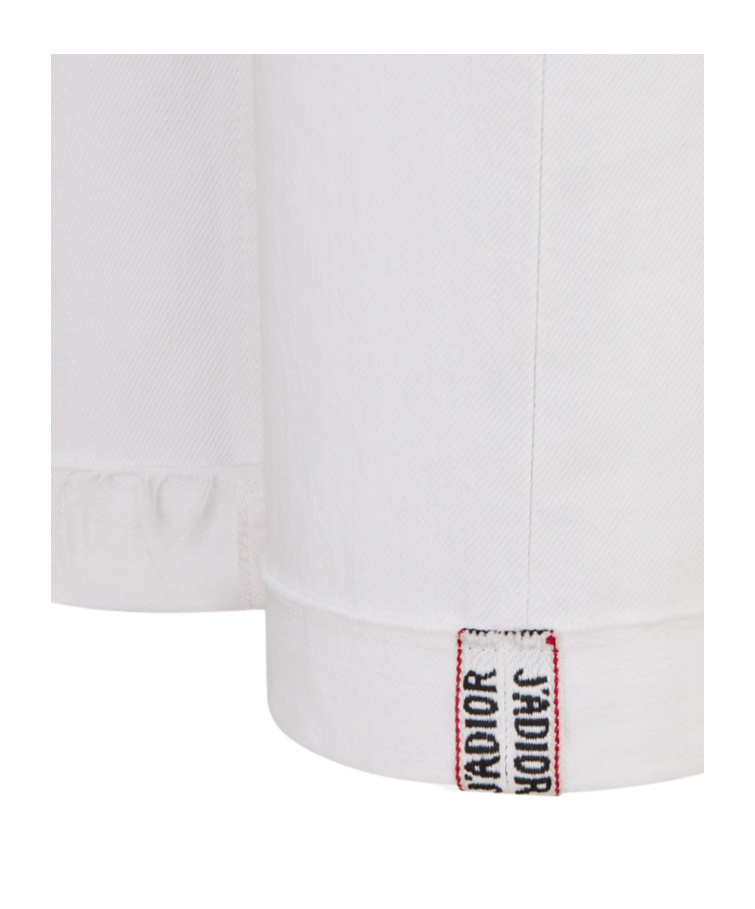 Dior Belt Ring Denim Trousers In White