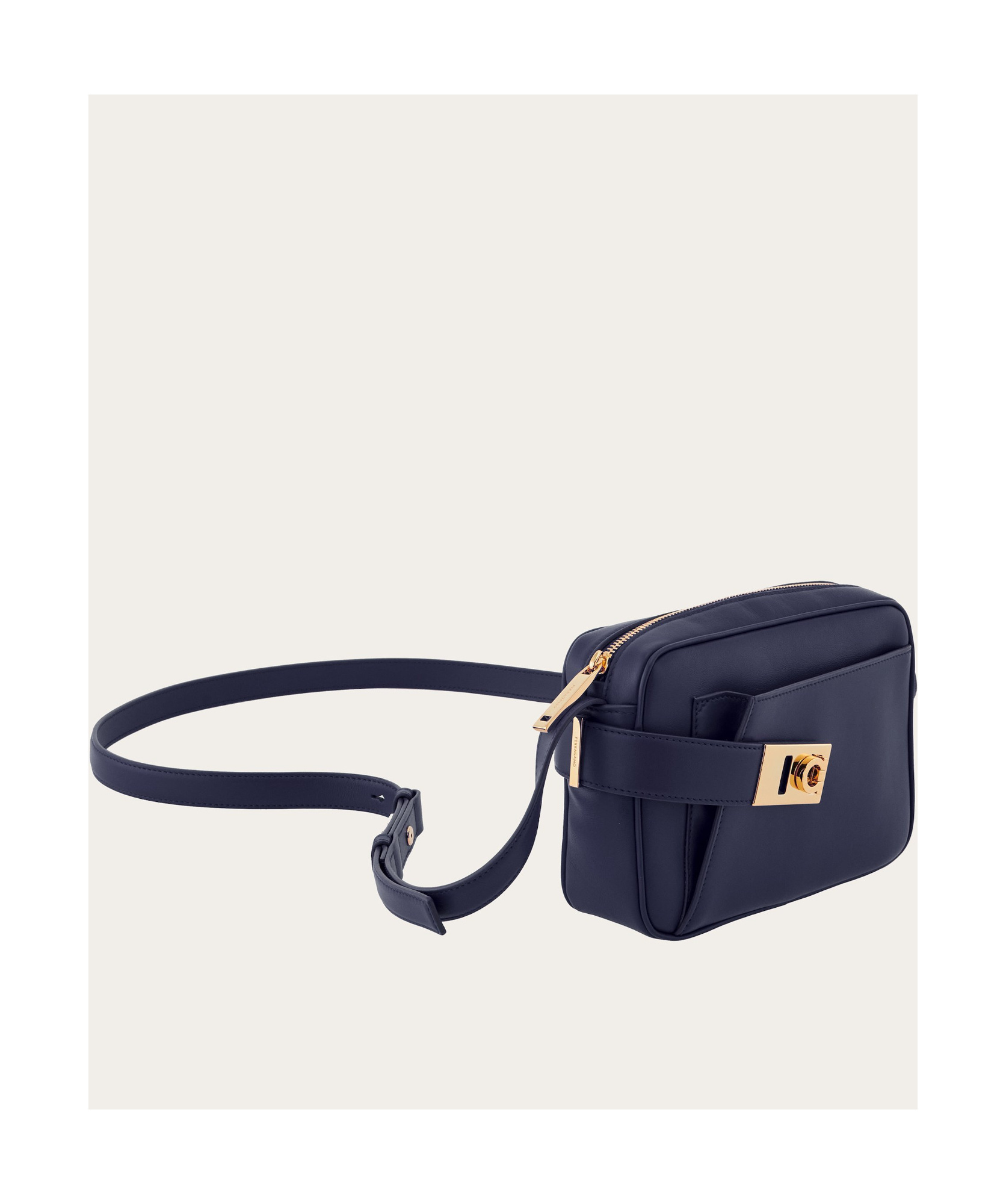 Shop Ferragamo Zipper Shoulder Bag In Blue