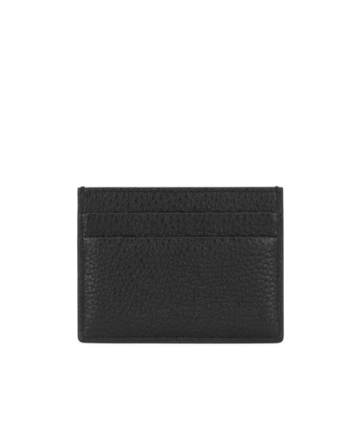 Dolce & Gabbana Small Zip-around Wallet In Calfskin With Raised Logo In Black