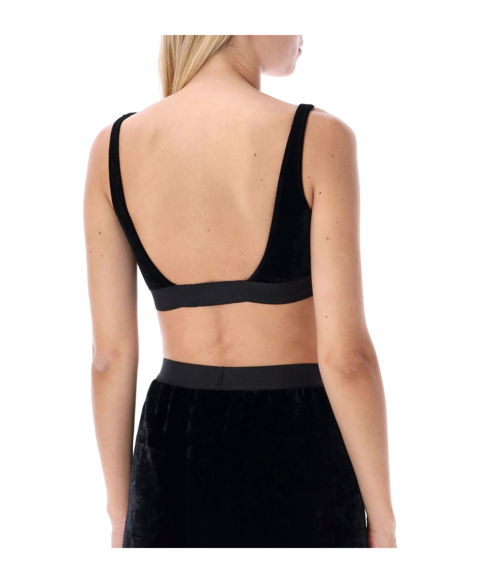 Tom Ford Stretch Lustrous Velour Signature Bralette Clothing In Black