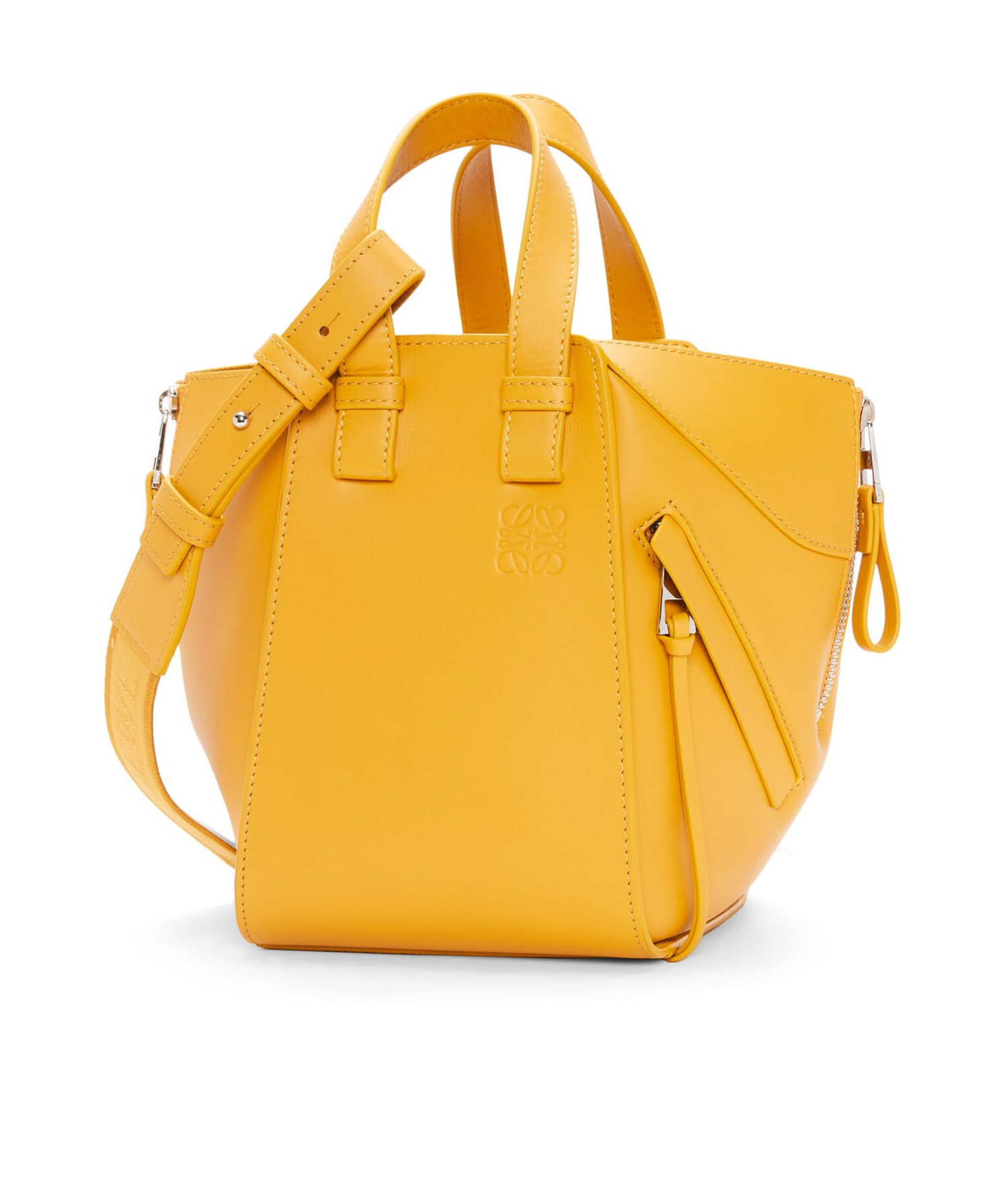 Loewe Compact Hammock Bag In Satin Calfskin In Yellow