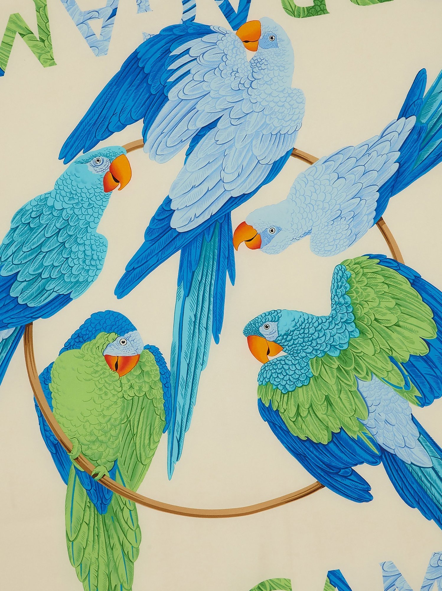 Ferragamo Parrot Printed Scarf In Nude