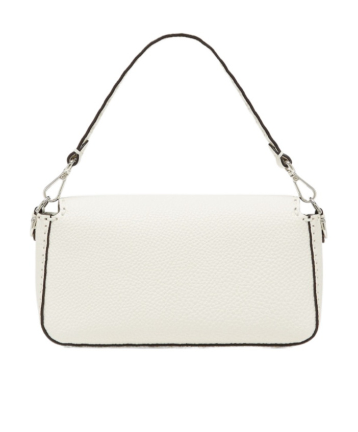 Shop Fendi Ice White Selleria Bag With 612 Hand-sewn Topstitches