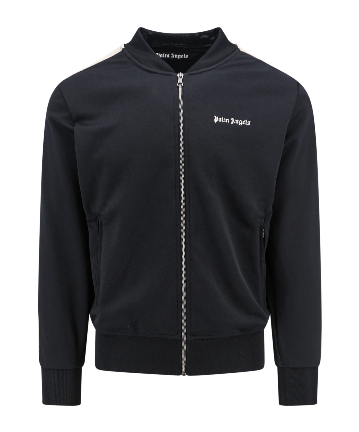 Palm Angels 'track' Sweatshirt Featuring High Collar In Black