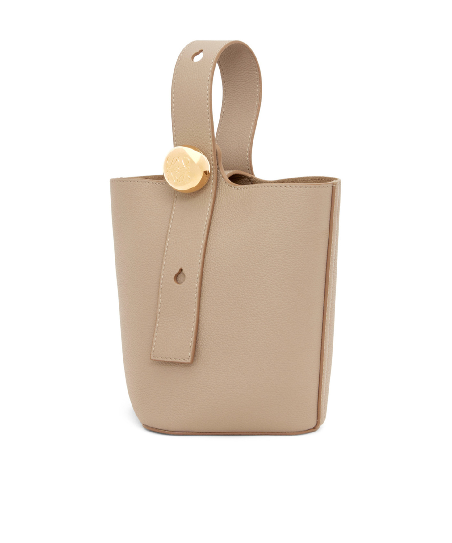 Loewe Mini Pebble Bucket Bag In Soft Grained Calfskin In Nude