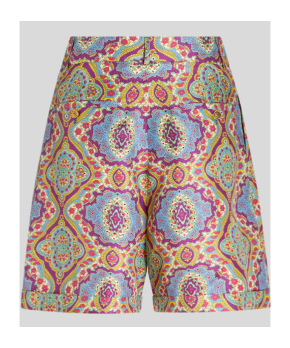 Shop Etro Paisley-printed Wide-leg Shorts In Multicolor