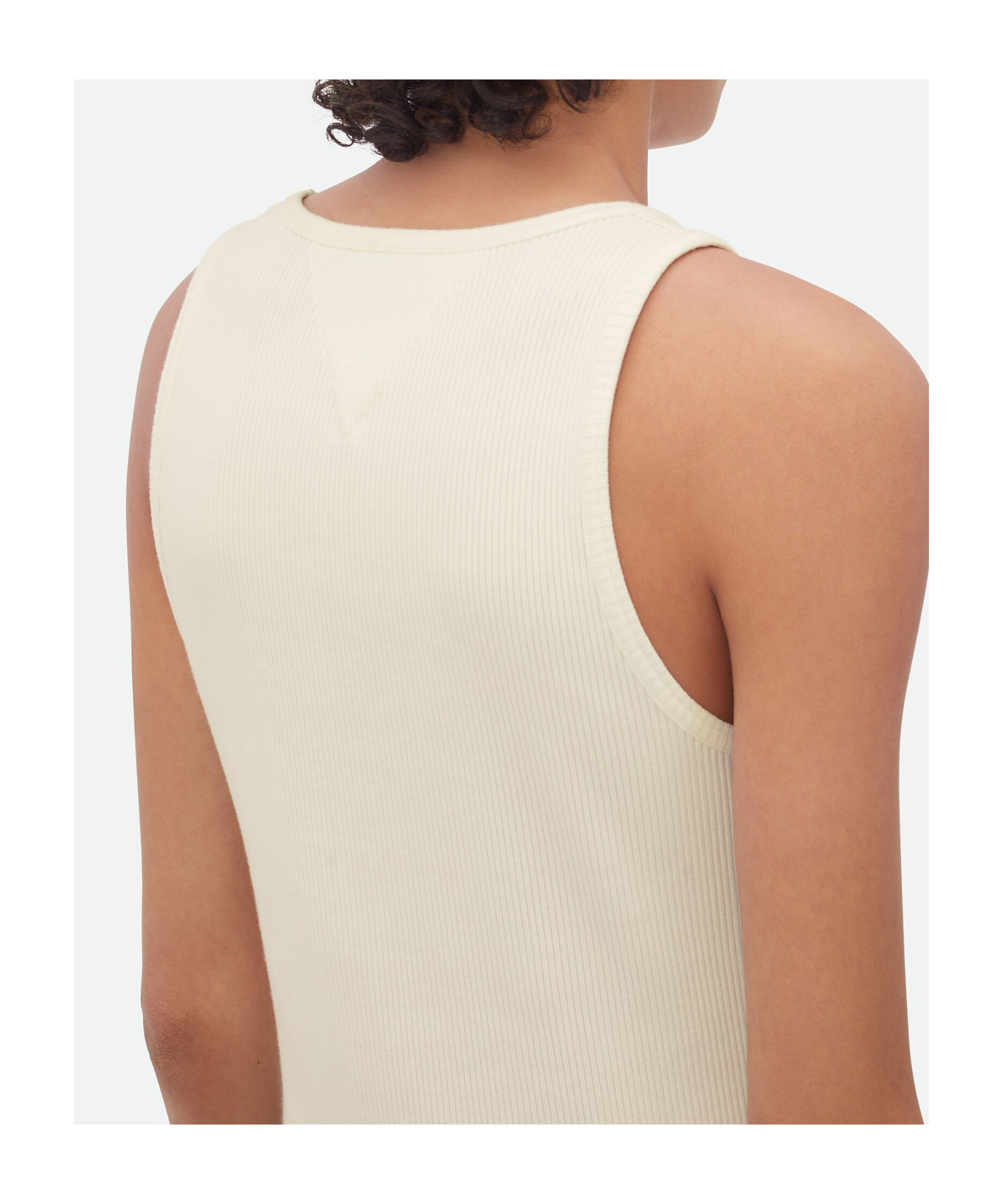 Shop Bottega Veneta Cotton Ribbed Tank Top In White