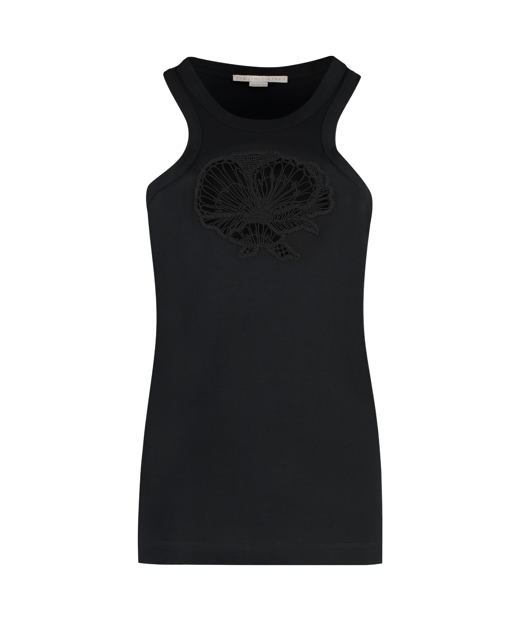 Stella Mccartney Flower Embroidered Vest In Black