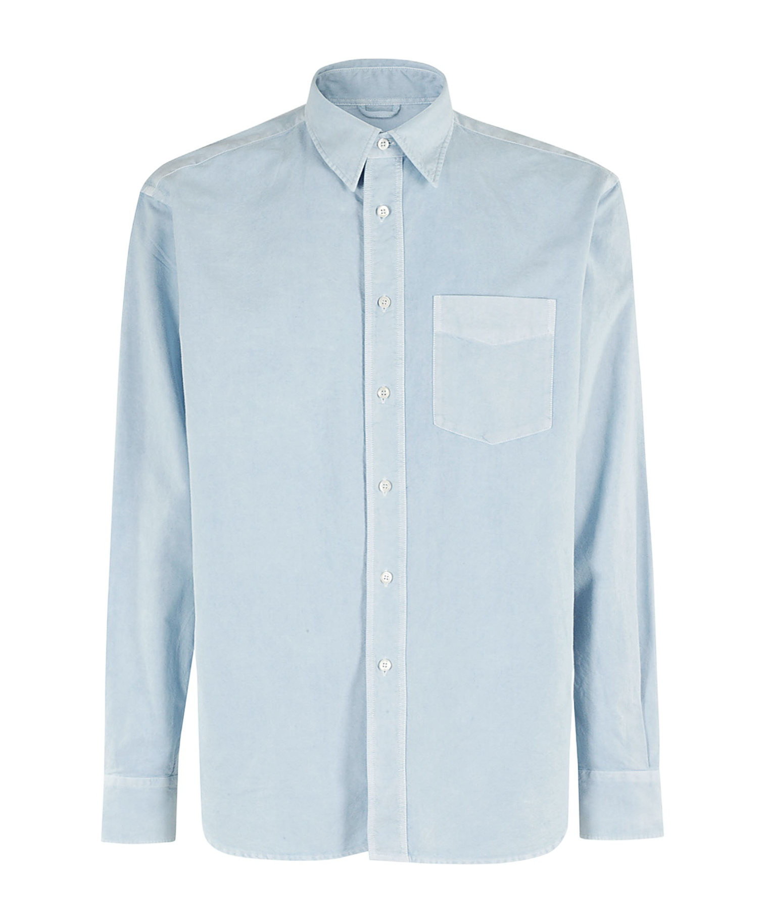 Aspesi Light Blue Cotton Shirt With Classic Collar In Blue