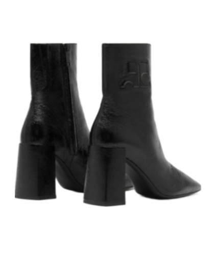 Shop Courrèges Heritage Leather Ankle Boots In Black