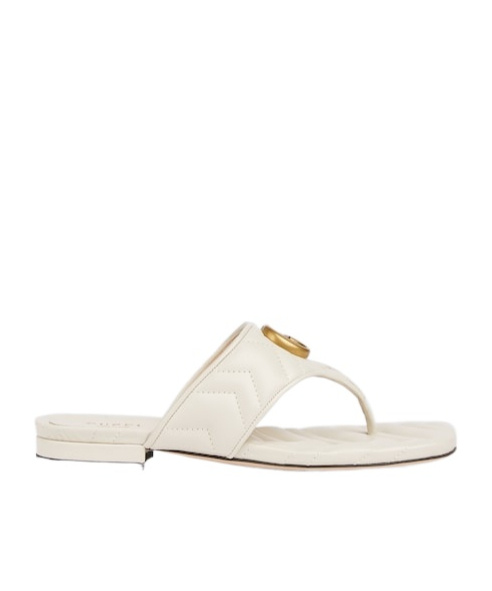 Gucci Double G Marmont Thong Sandals In White