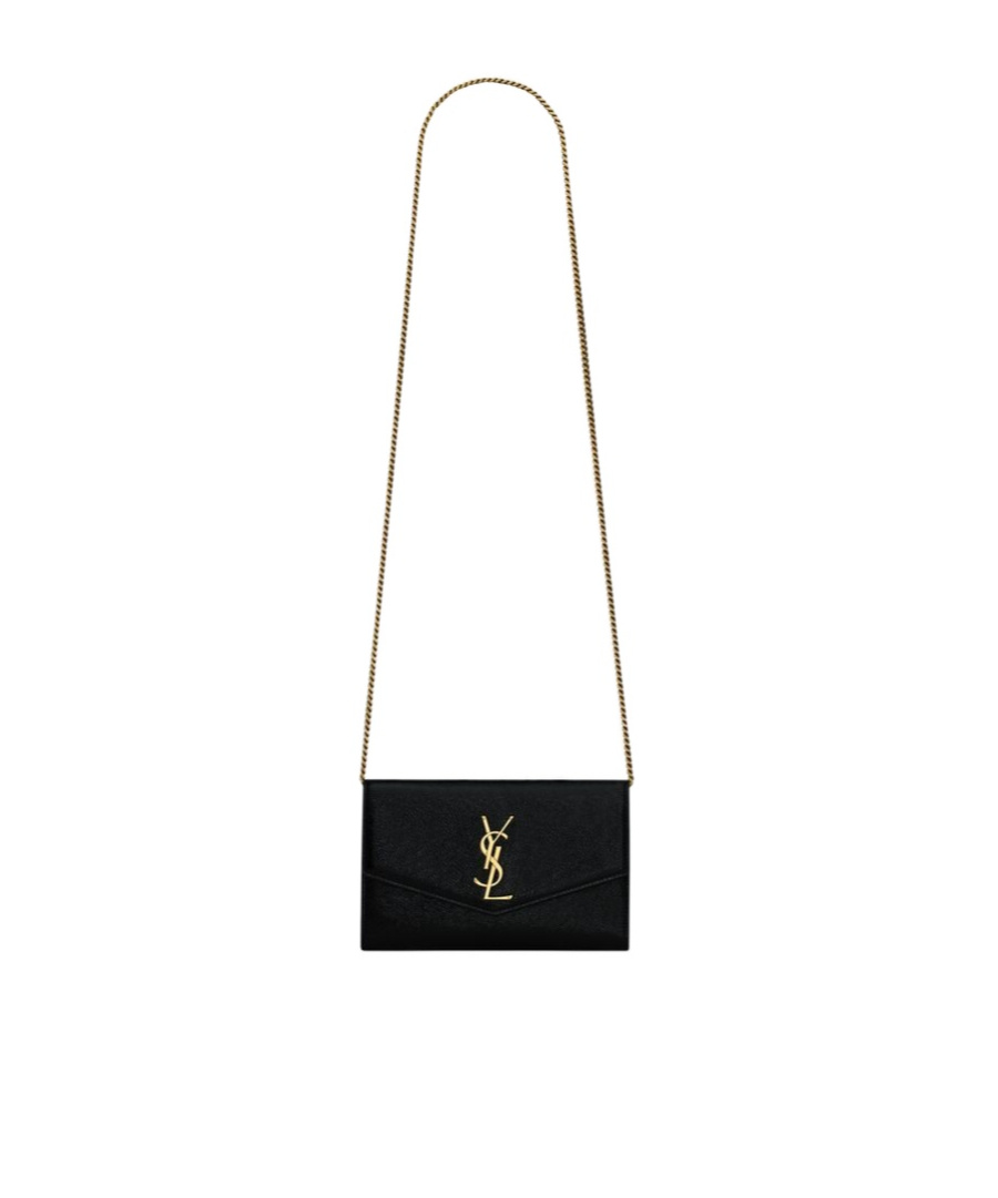 SAINT LAURENT UPTOWN CHAIN WALLET IN SHINY GRAINED LEATHER