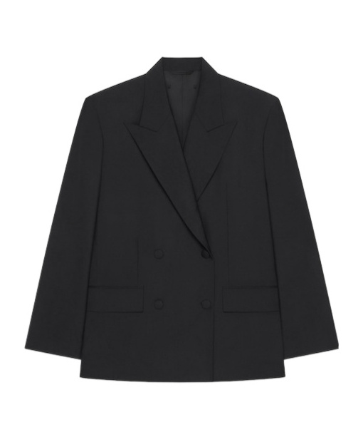 Givenchy Double-breasted Wool-blend Blazer In Black