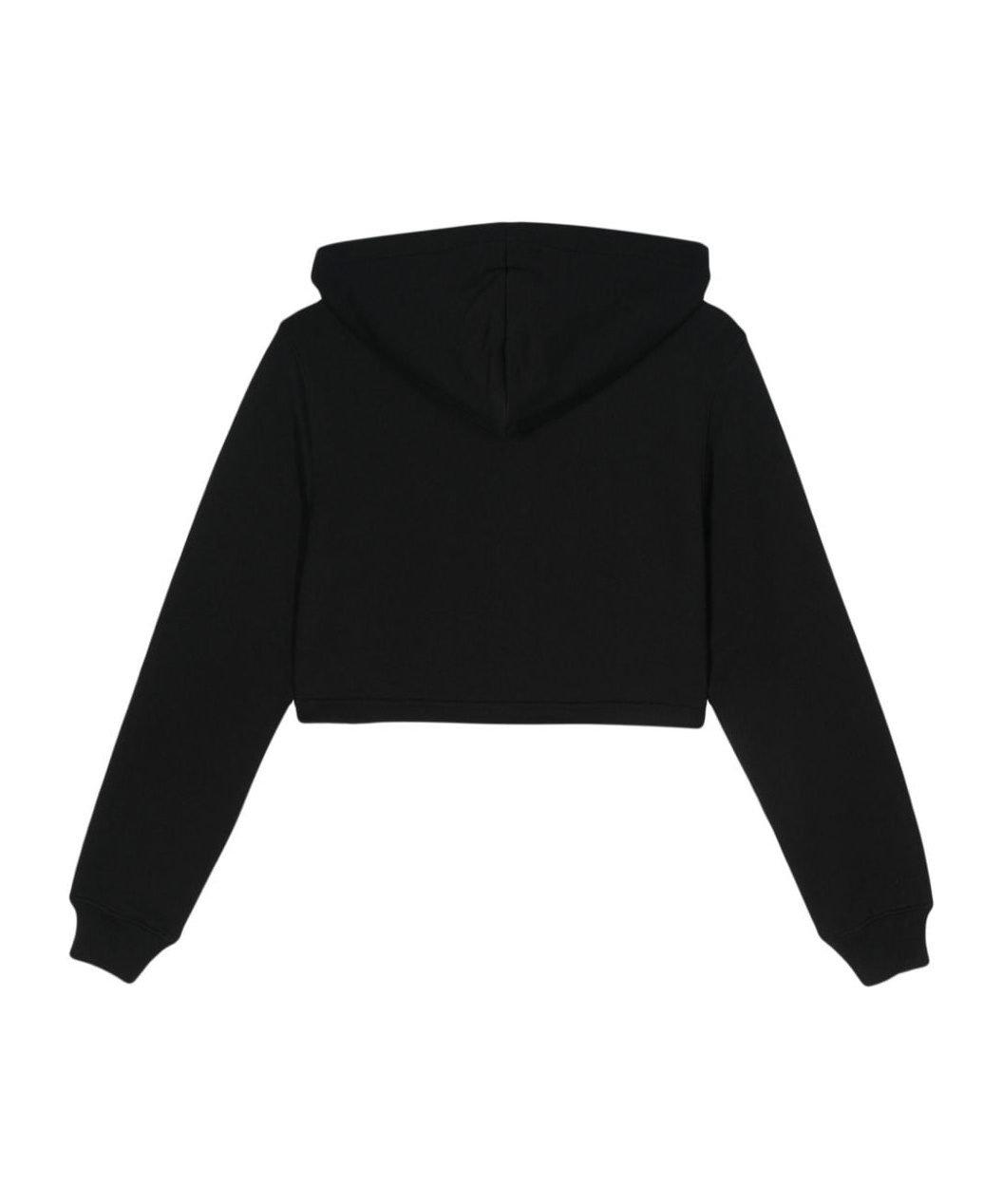 Moschino Cotton Cropped Hoodie In Black