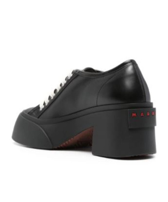 Marni 70mm Leather Platform Sneakers In Black