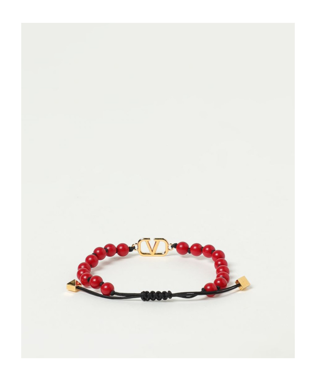 Valentino Vlogo-plaque Bracelet In Red
