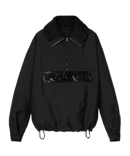 Gucci Embossed-logo Half-zip Sweatshirt In Black