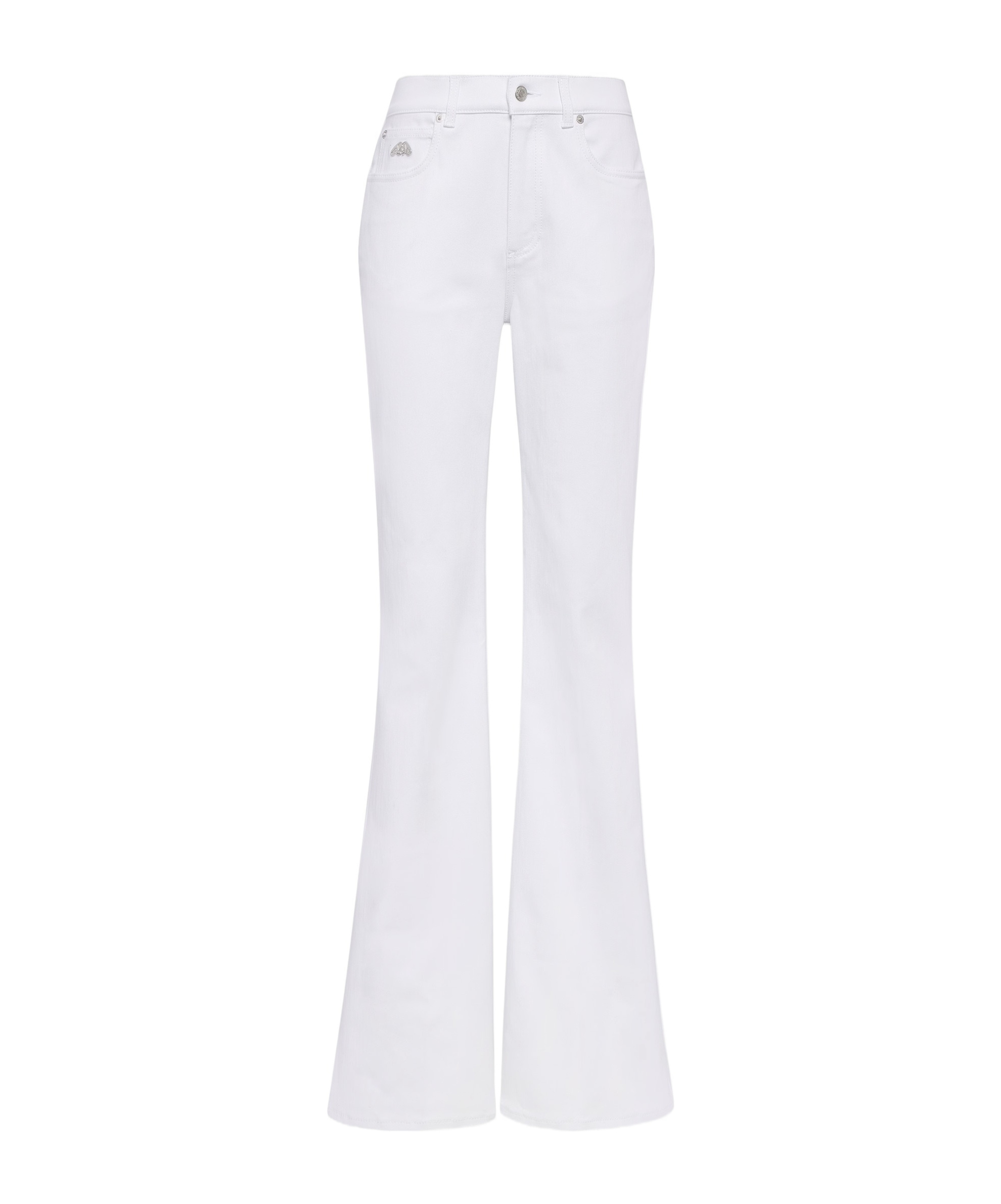 Alexander Mcqueen Logo Patch Flared Jeans In White