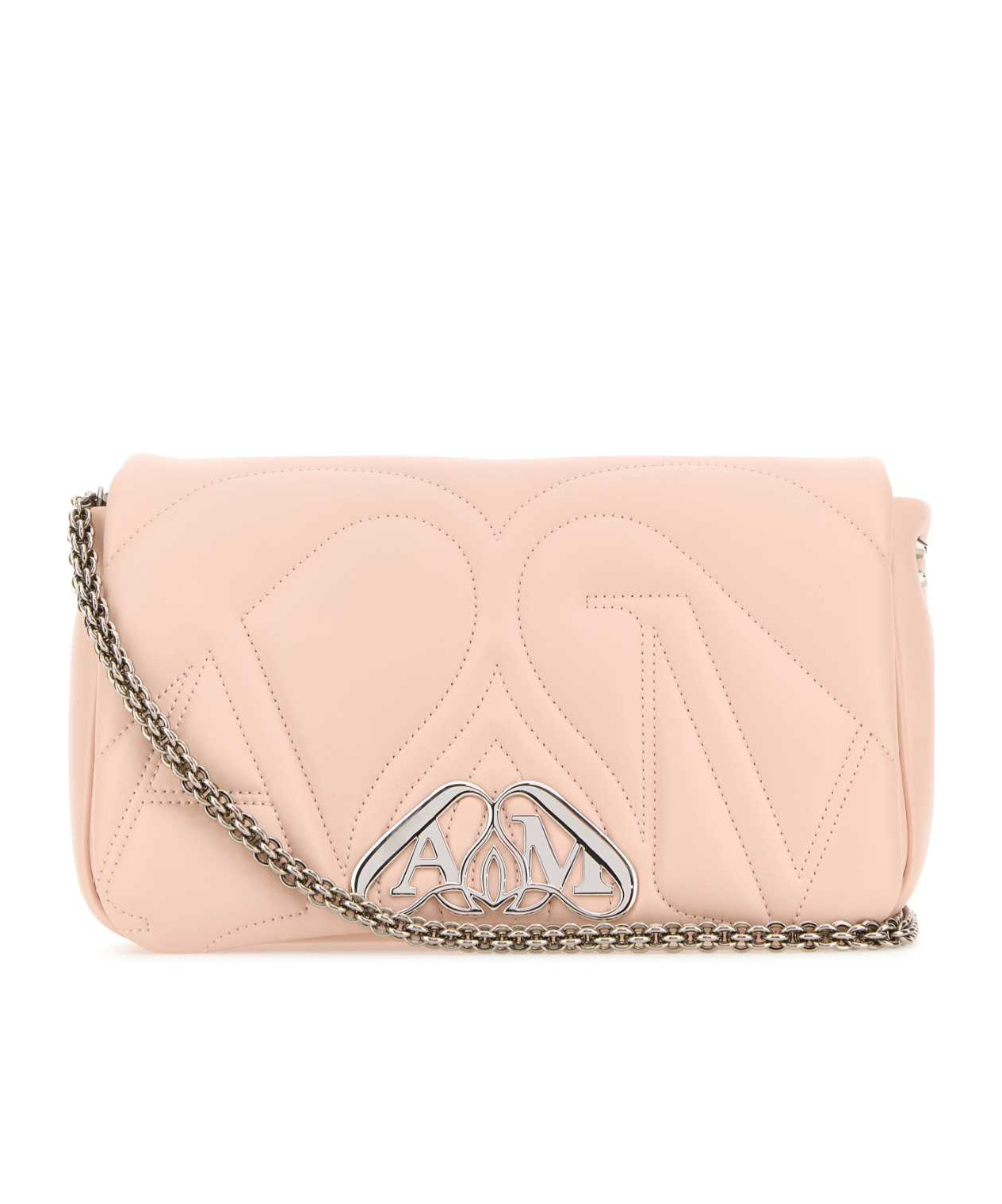 Alexander Mcqueen Women's Leather Small Seal Shoulder Bag In Nude