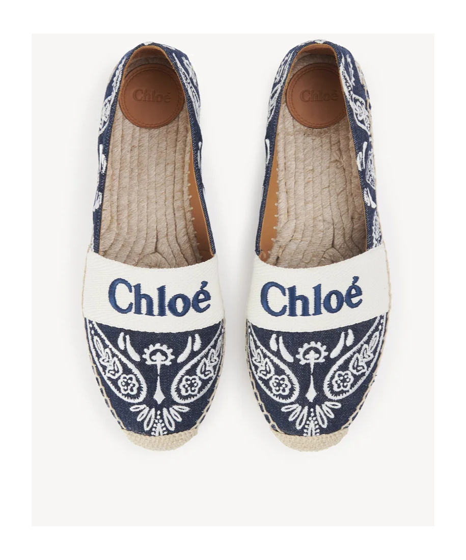 Shop Chloé Piia Denim Espadrilles In Nude