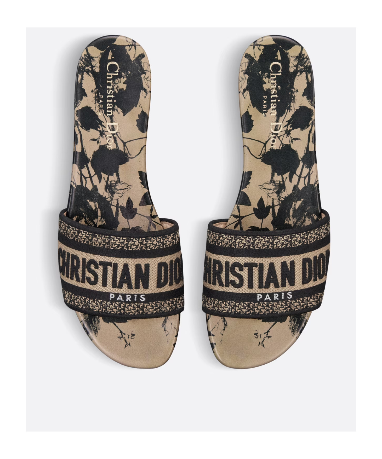 Dior Dway Flat Slippers In Black