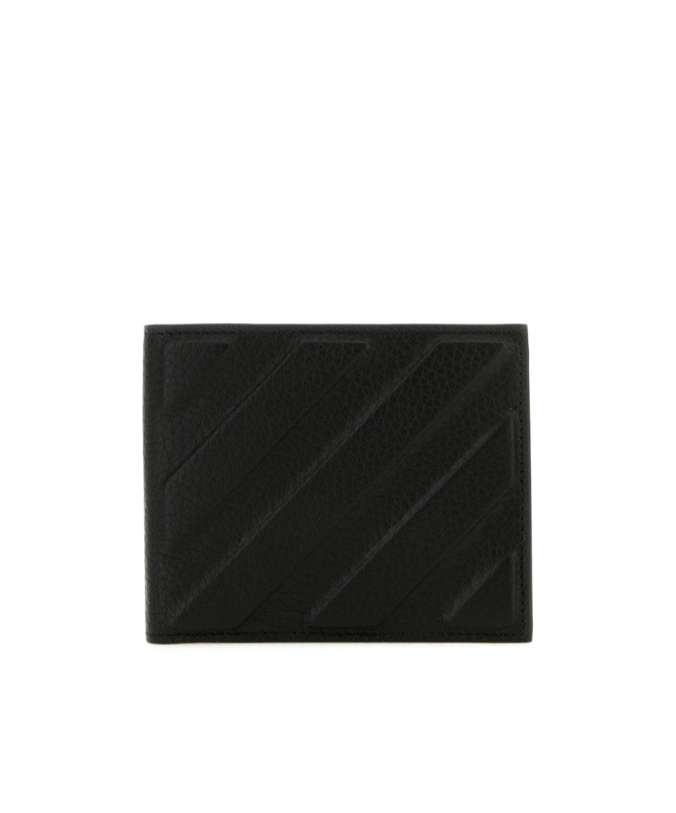 Off-white 3d Diag Bifold Leather Wallet In Black