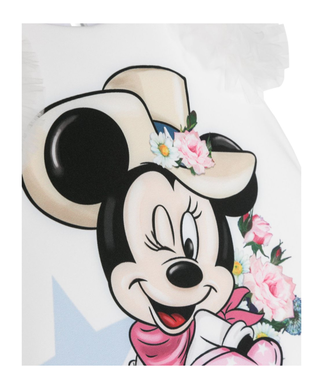 Monnalisa X Disney Minnie Mouse-print Dress In White