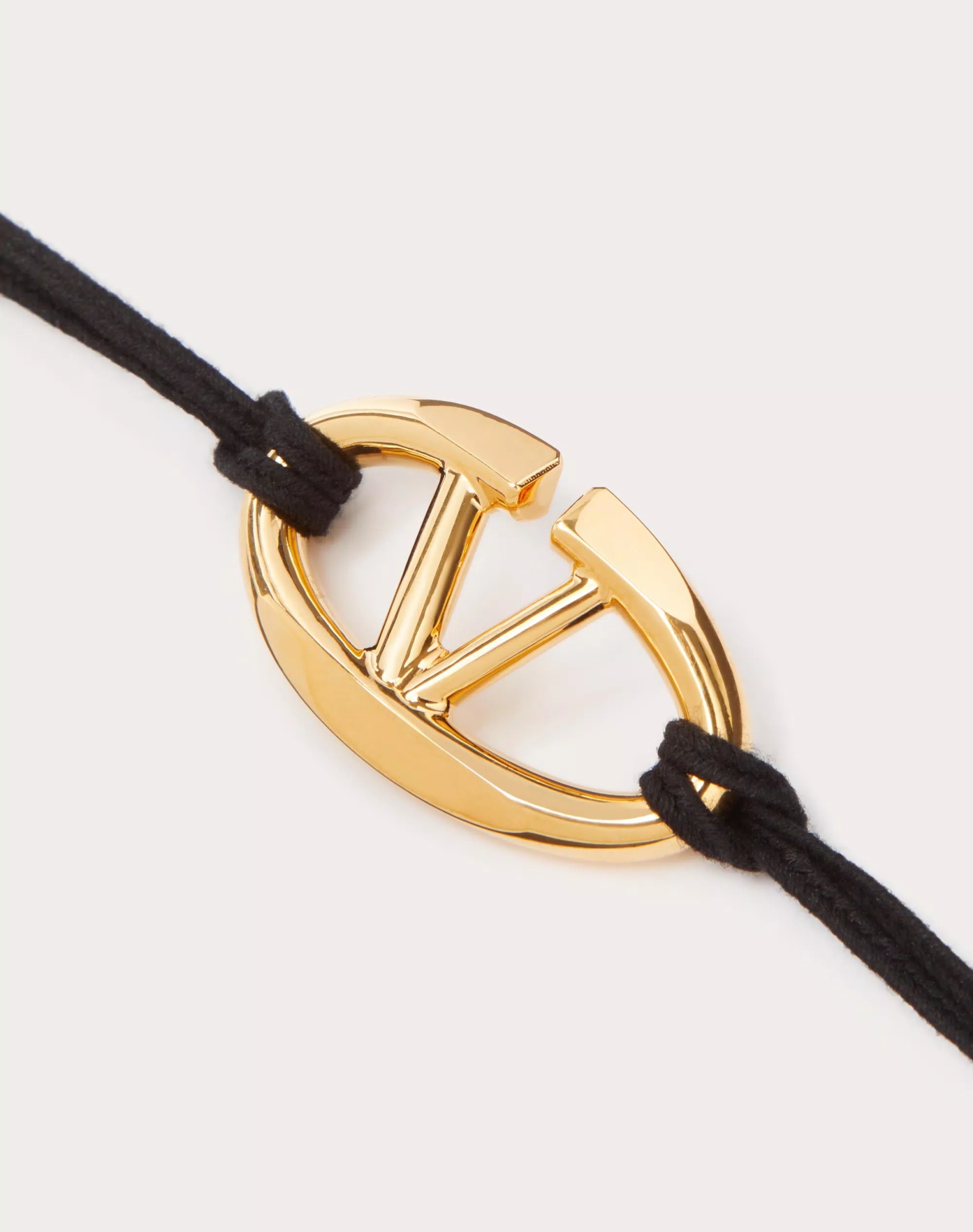 Valentino V-logo Cotton Bracelet In Yellow