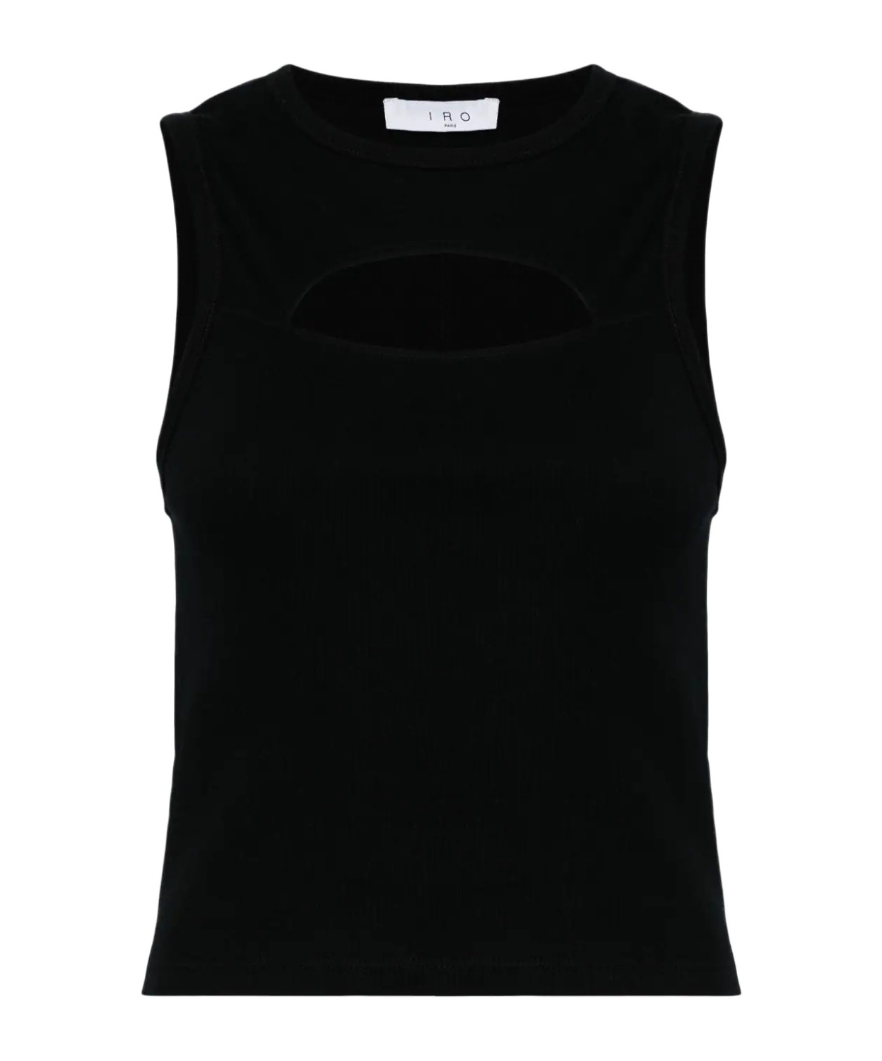 Iro Round Neck Hollowed-out Vest In Black