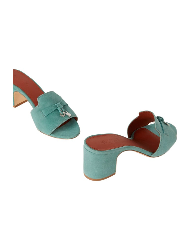 Loro Piana Suede Open-toed High-heeled Sandals In Multicolor