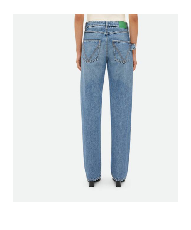 Shop Bottega Veneta Vintage Indigo Washed Boyfriend Denim In Blue