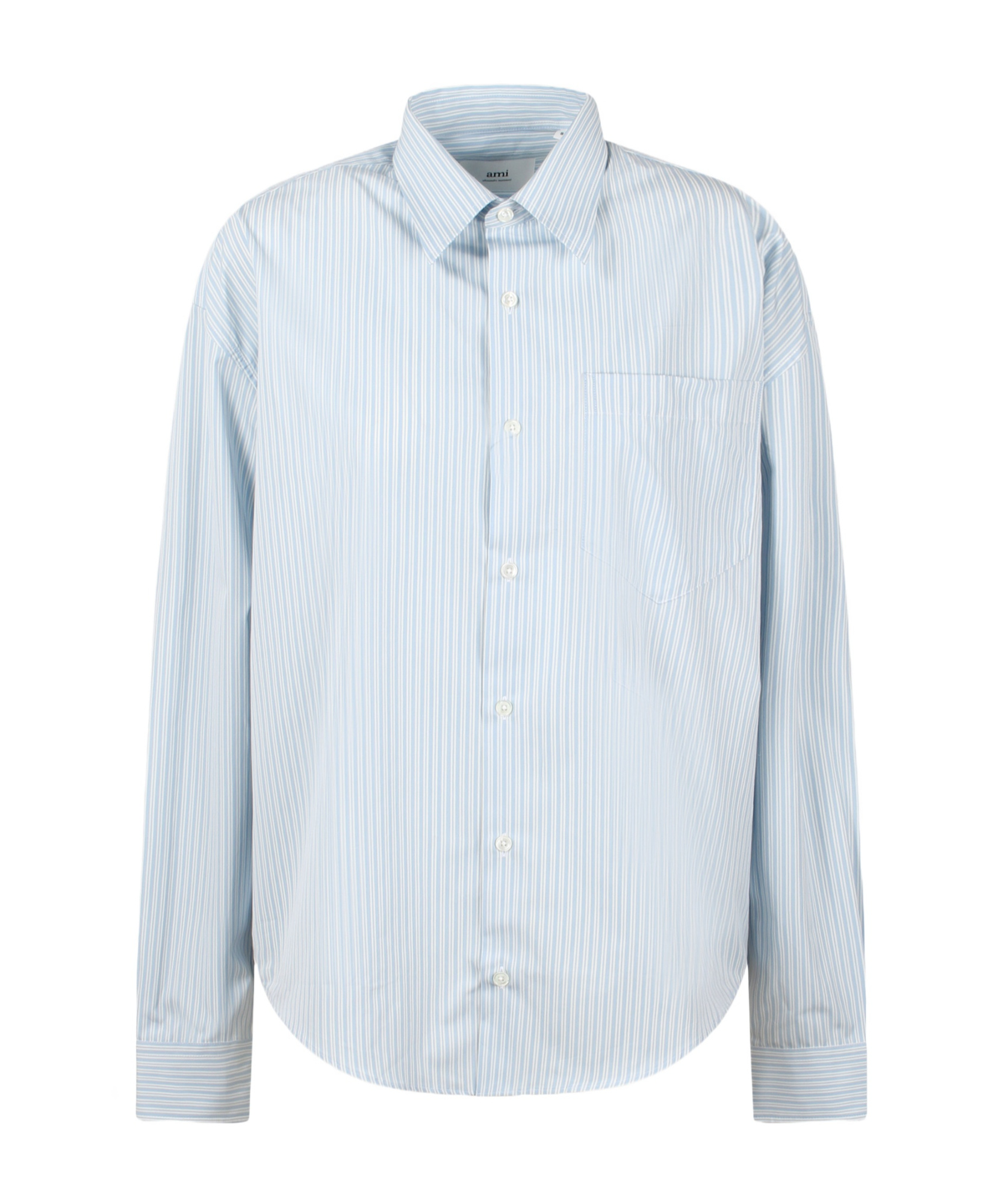 Shop Ami Alexandre Mattiussi Poplin Striped Button-up Shirt In White