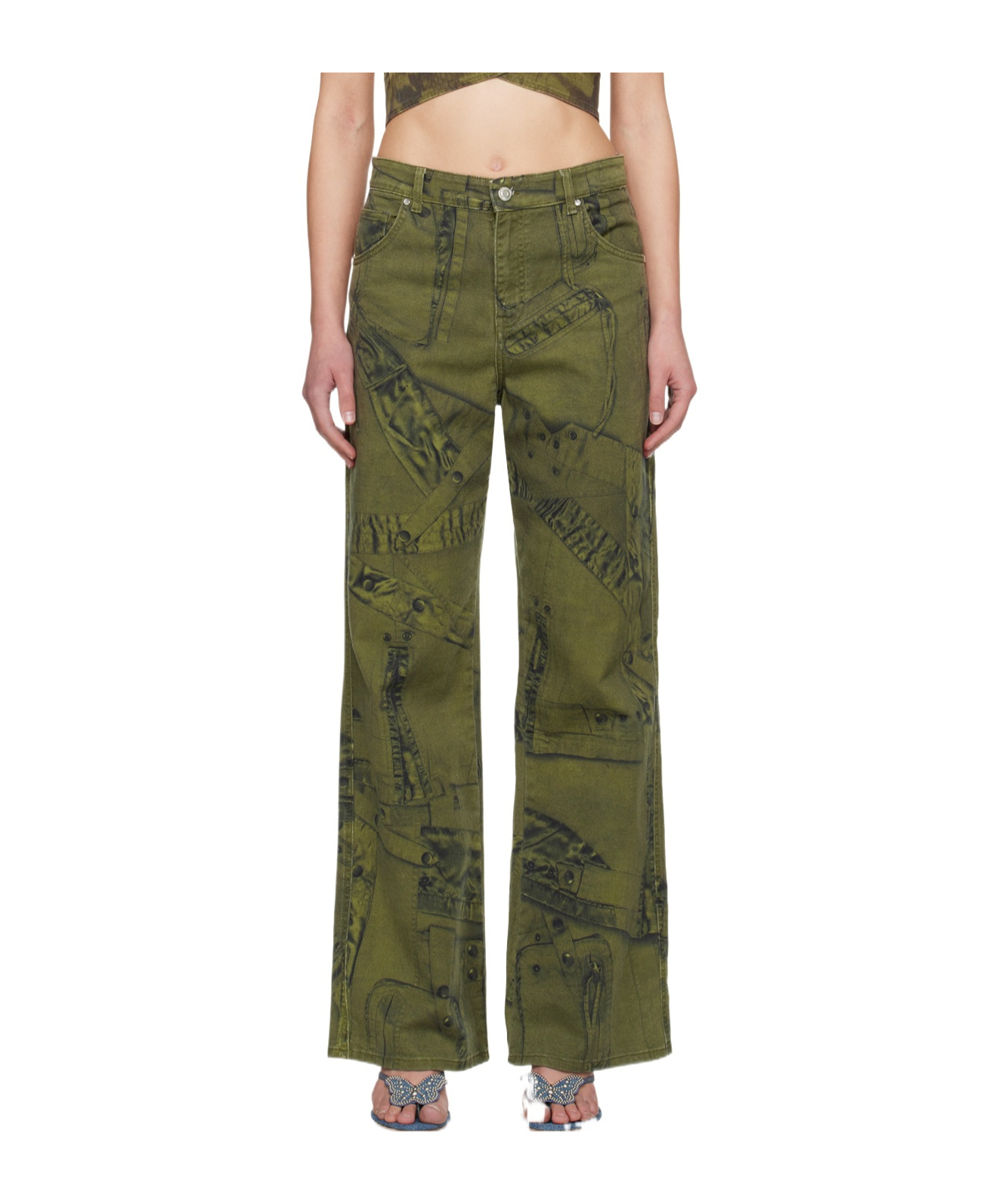 Blumarine Low-rise Boyfriend Jeans In Green