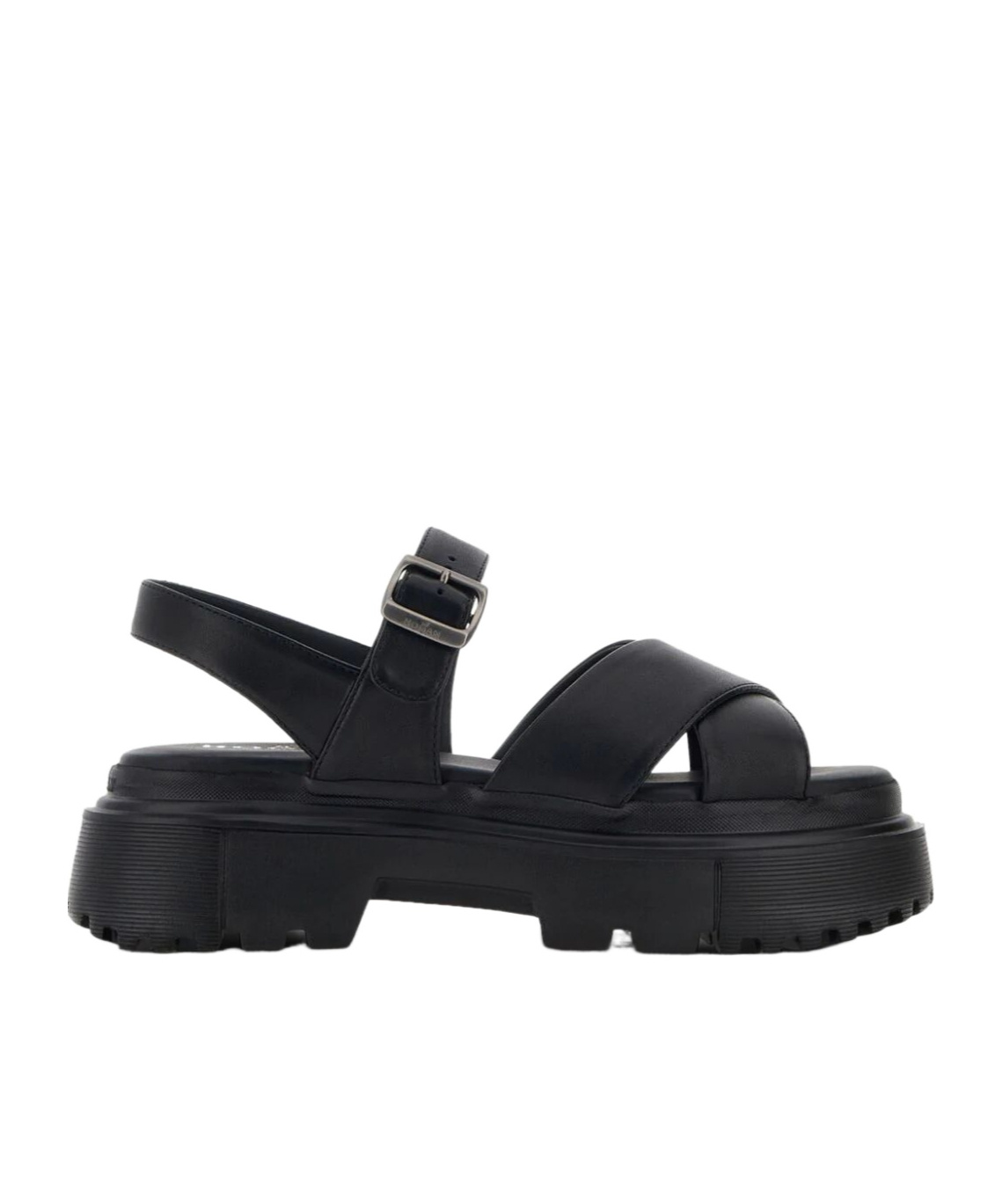 Hogan Leather Sandal With Midsole Sandals In Black