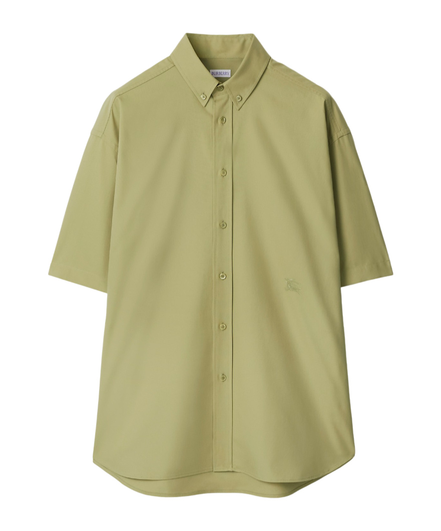 Burberry Logo-embroidered Poplin Shirt In Nude