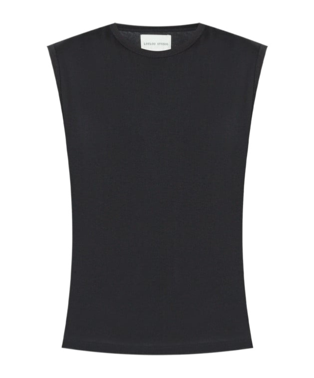 Loulou Studio Woman Top Black Size M Linen, Viscose In Black