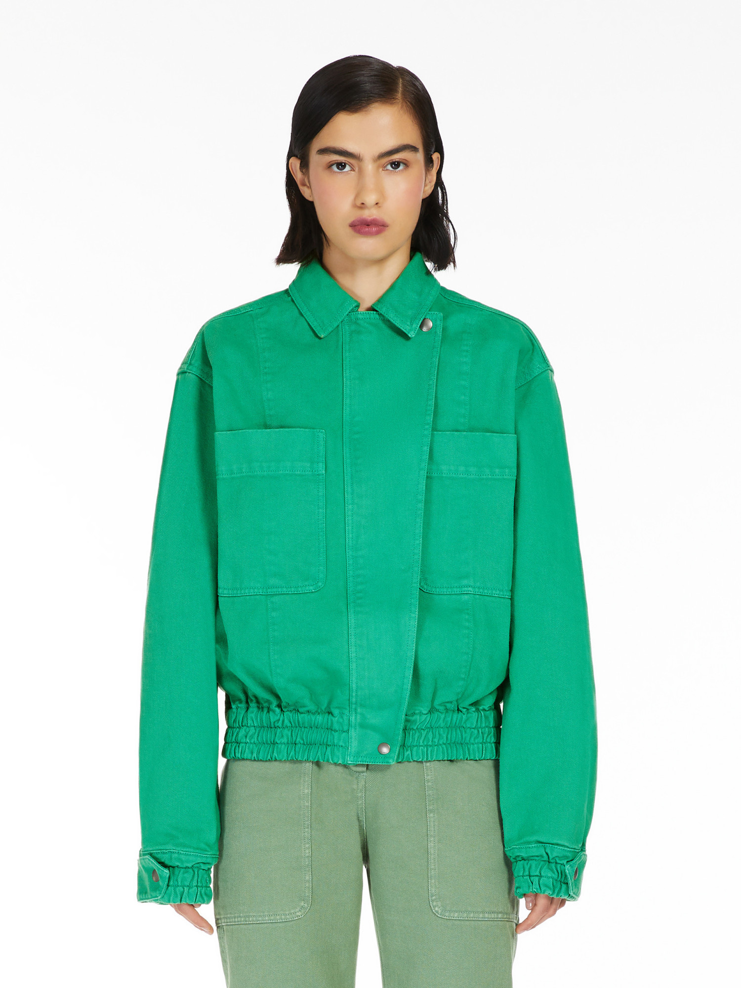 Max Mara Loose-bottomed Casual Jacket In Green