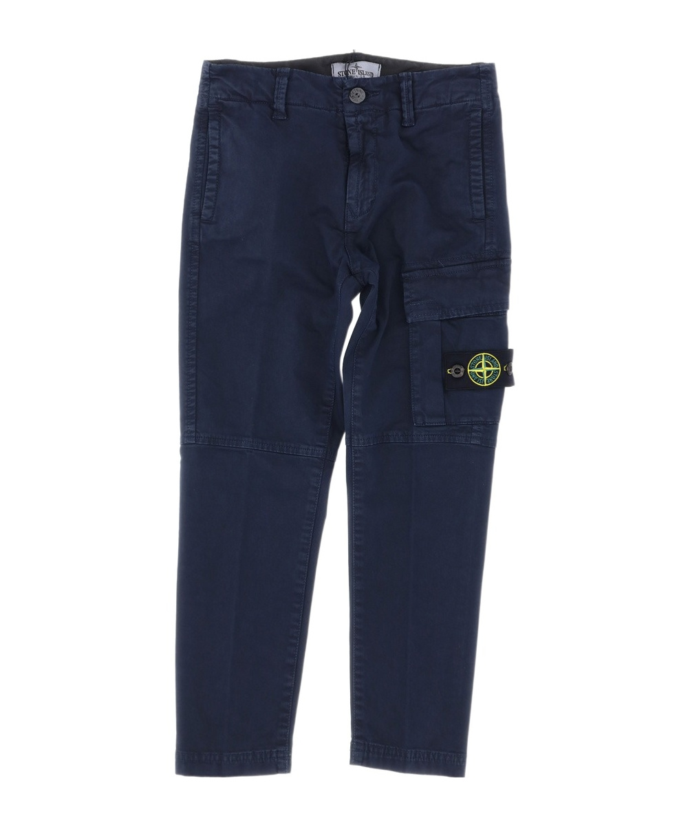 STONE ISLAND STONE ISLAND JUNIOR LOGO PATCH CARGO TROUSERS