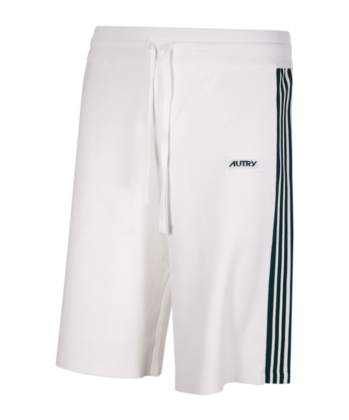 Shop Autry Logo Logo Elastic Waist Shorts In White