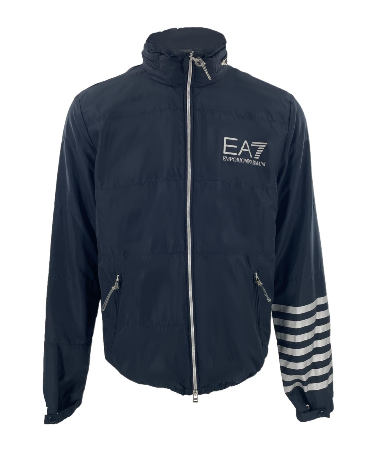 Ea7 Long-sleeved Zipper Casual Jacket In Black