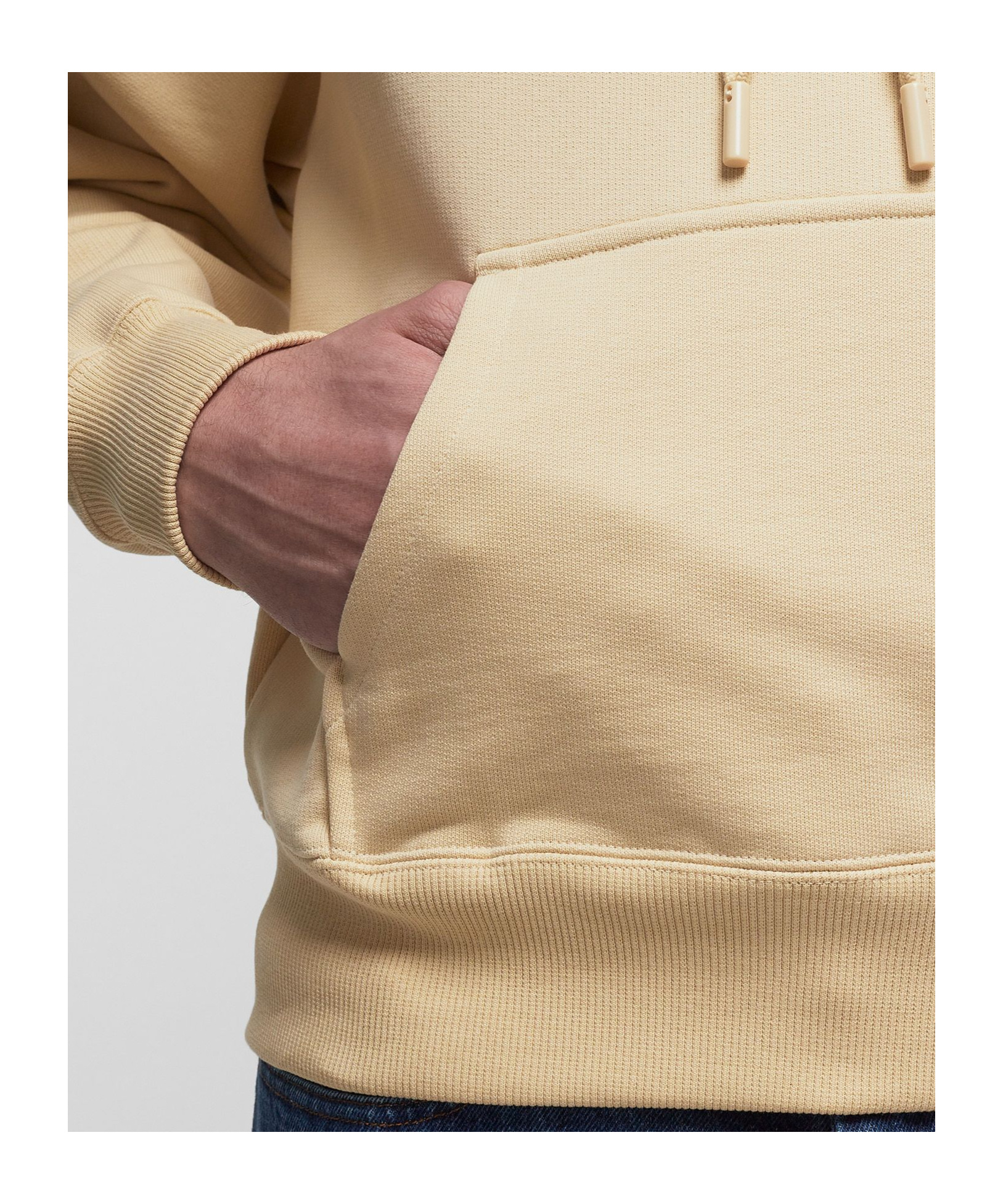 Ami Alexandre Mattiussi Ami Paris Logo-printed Drawstring Hoodie In Nude