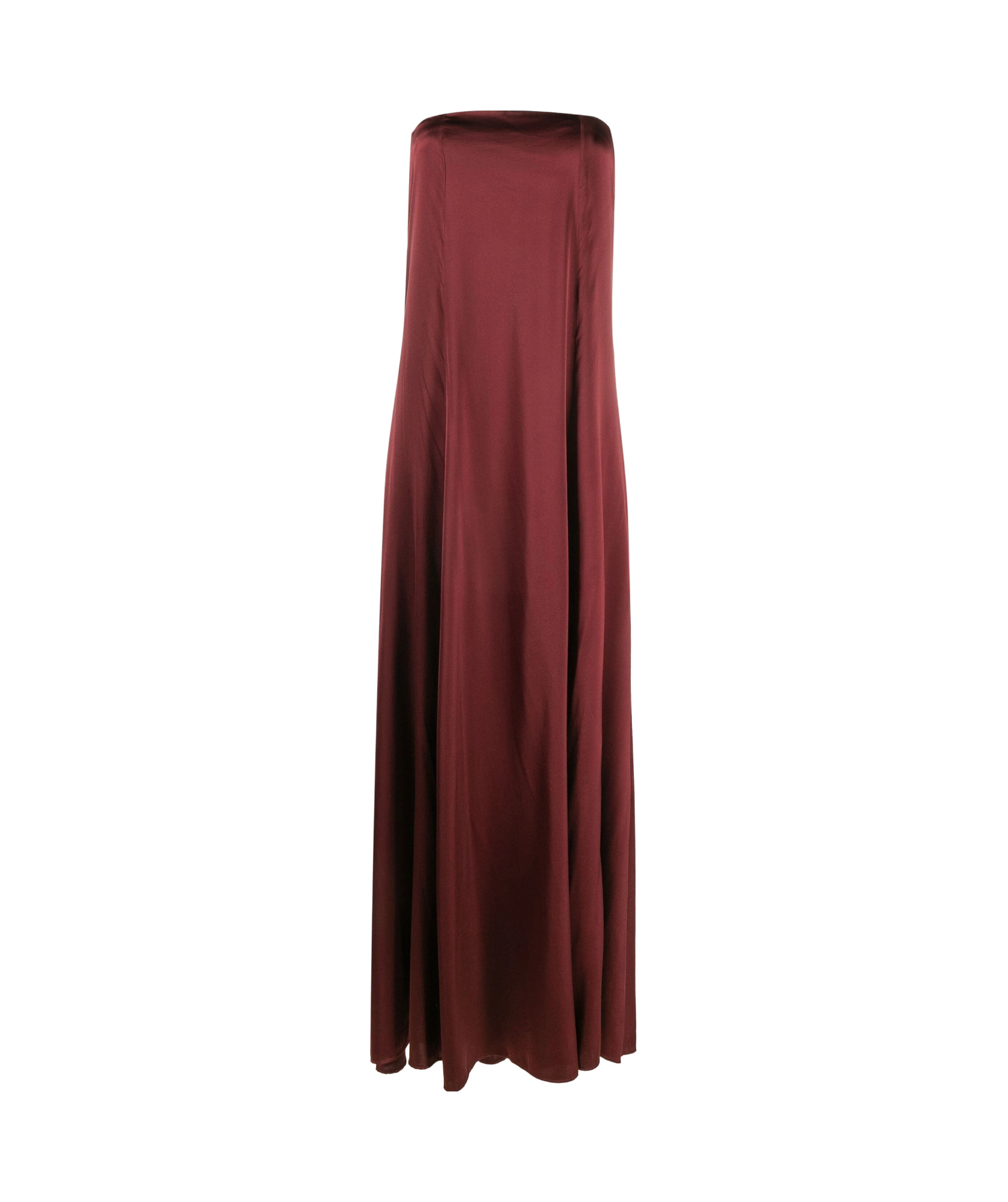 Shop Forte Forte A-line Strapless Stretch-silk Maxi Dress In Red