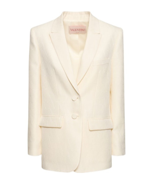 Valentino Single-breasted Blazer In Wool And Silk