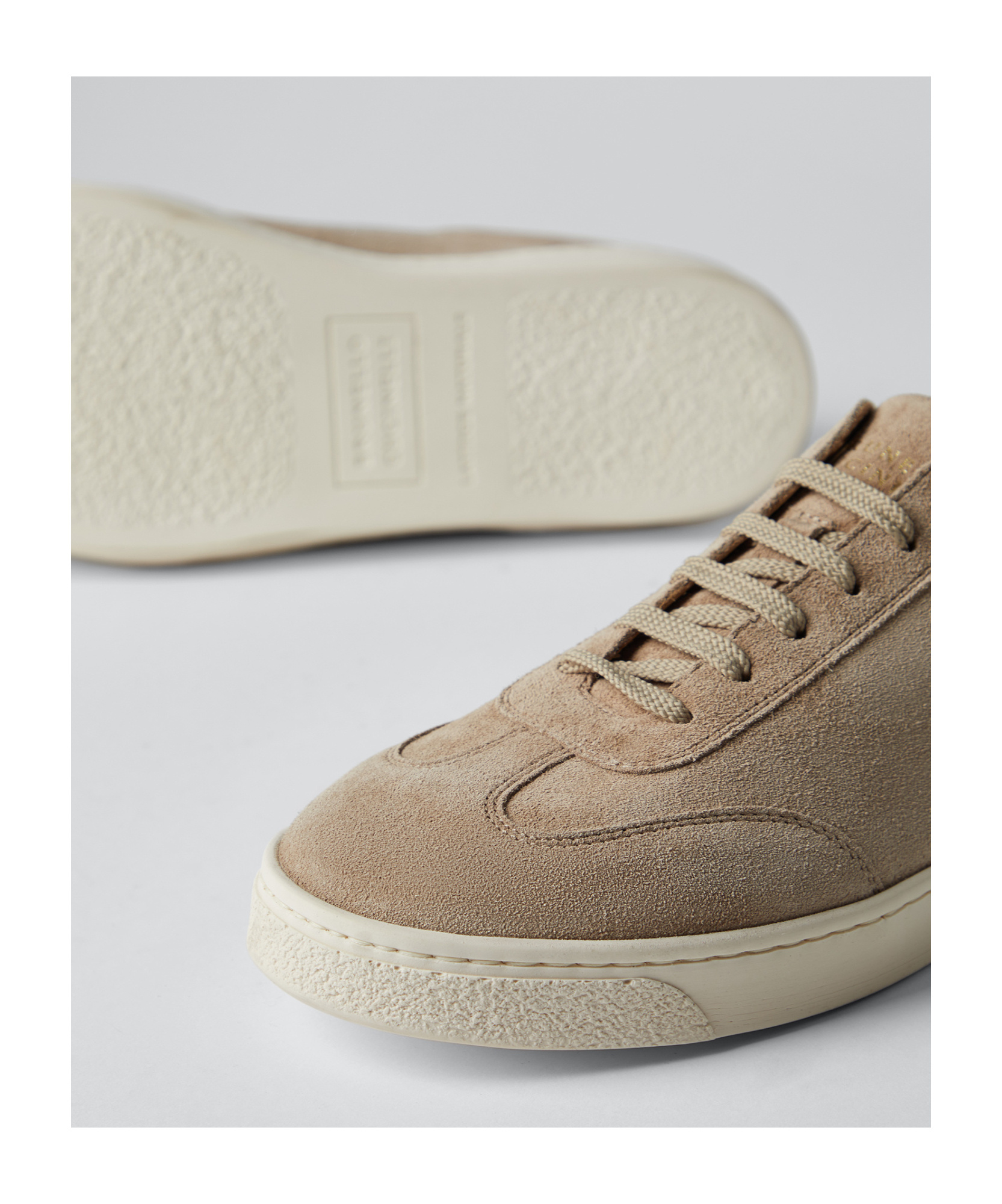Brunello Cucinelli Suede Low-top Sneakers In Nude