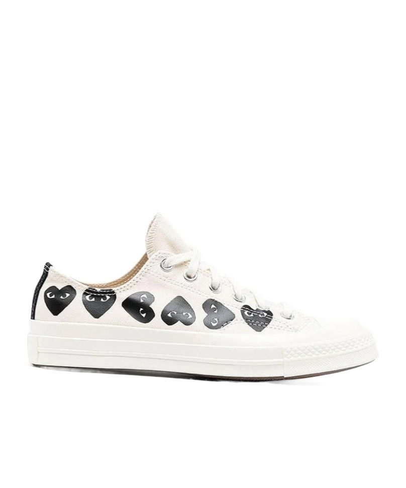 COMME DES GARÇONS PLAY PRINTED LACE-UP LOW-TOP SHOES
