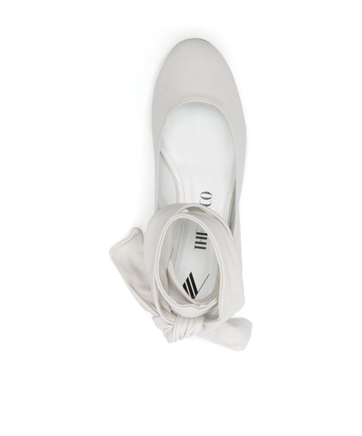 Attico Bridal Cloe Leather Slingback Flats In White