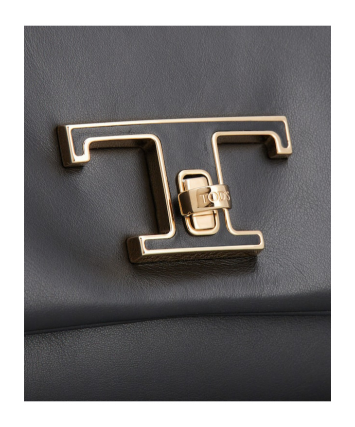 Tod's T Timeless Leather Shoulder Bag In Black
