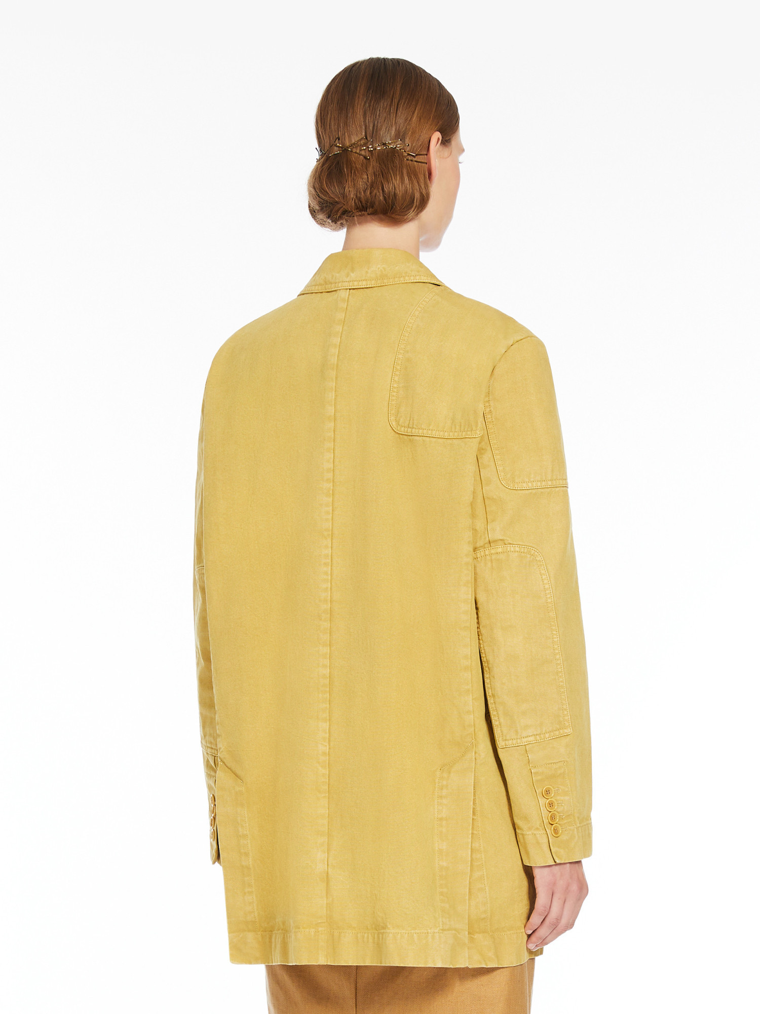 Max Mara Lapel Long-sleeved Casual Jacket In Yellow