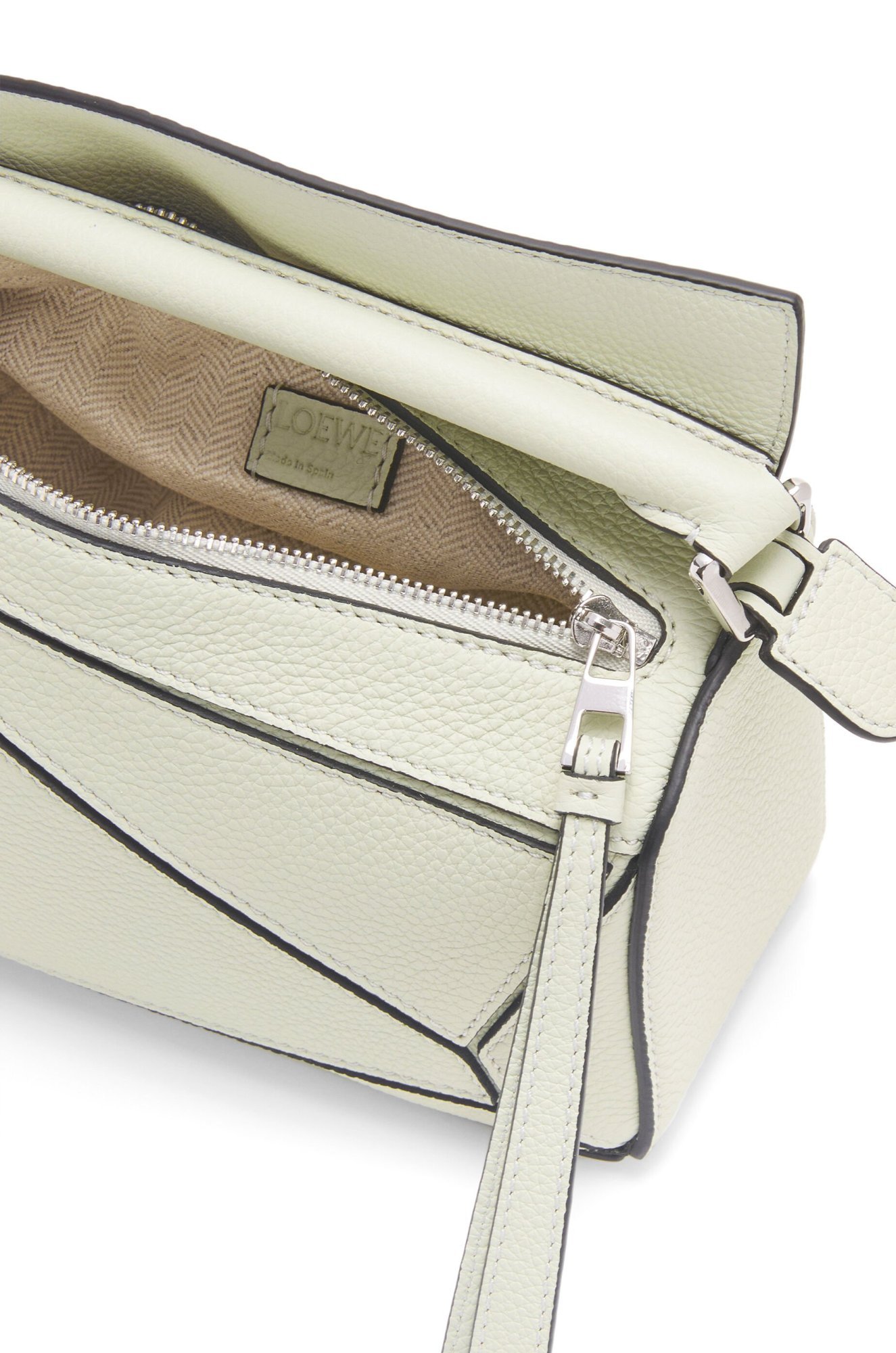 Loewe Mini Puzzle Shoulder Bag In Green